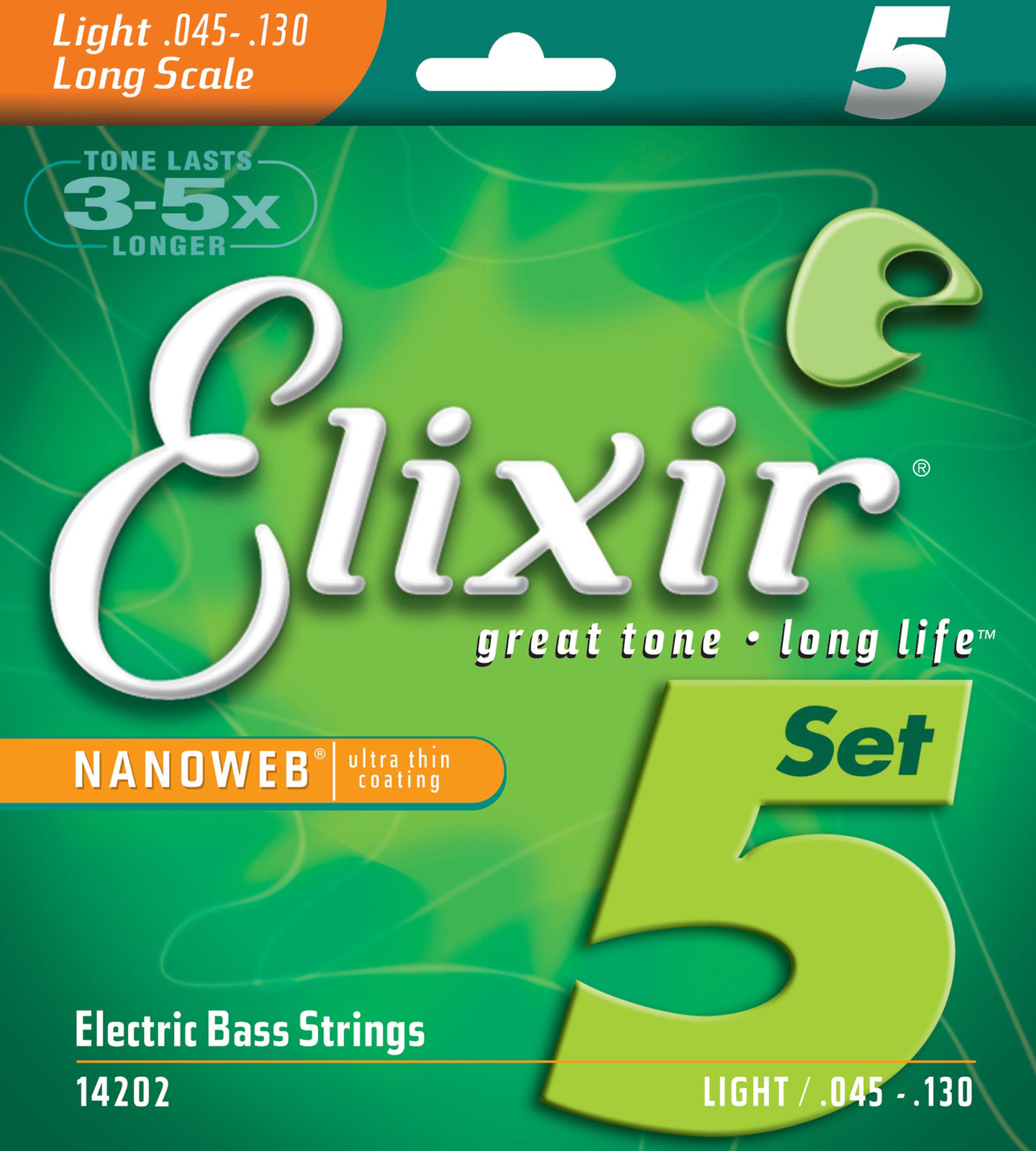 Elixir Nanoweb 045-135 5-string Stainless, žice za bas gitaru